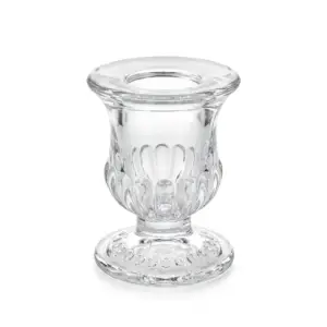 Lot de 12 Bougeoirs en Verre Moulé Élégants