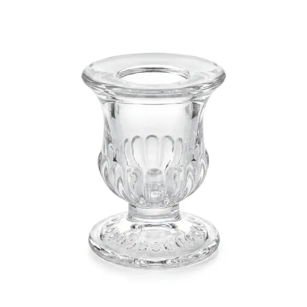 Lot de 12 Bougeoirs en Verre Moulé Élégants