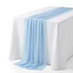 voilage gaze de coton bleu clair