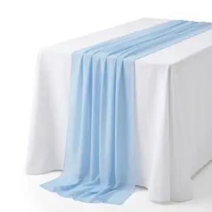 voilage gaze de coton bleu clair